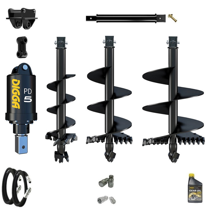 Digga PD5 75mm square auger drive combo package mini excavator up to 5.5T Earthmoving Warehouse