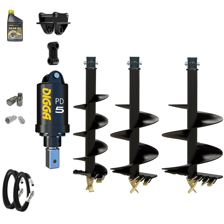 Digga PD5 75mm square auger drive combo package mini excavator up to 5.5T Earthmoving Warehouse