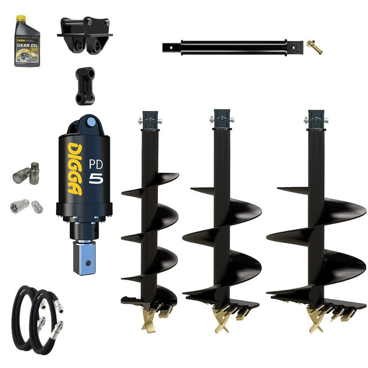 Digga PD5 75mm square auger drive combo package mini excavator up to 5.5T Earthmoving Warehouse