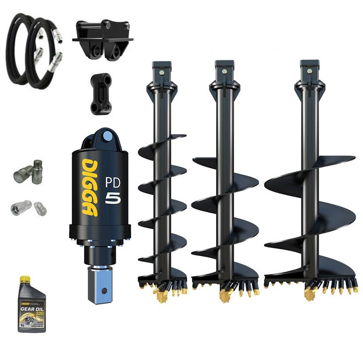 Digga PD5 75mm square auger drive combo package mini excavator up to 5.5T Earthmoving Warehouse