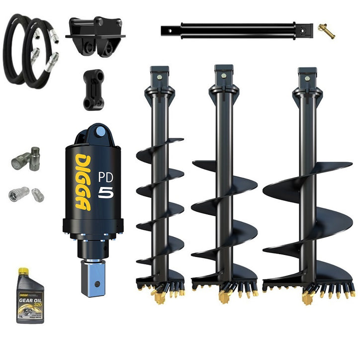 Digga PD5 75mm square auger drive combo package mini excavator up to 5.5T Earthmoving Warehouse