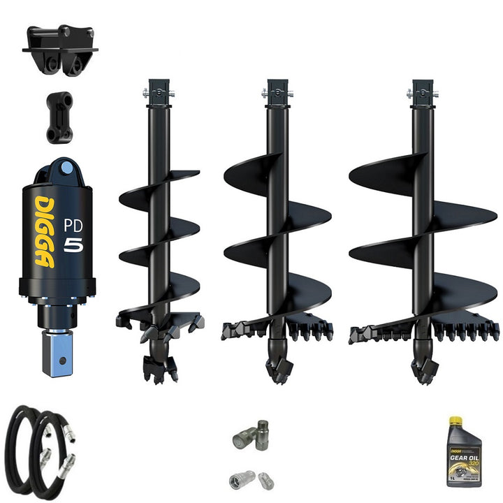 Digga PD5 75mm square auger drive combo package mini excavator up to 5.5T Earthmoving Warehouse