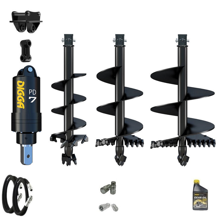 Digga PD7 75mm square auger drive combo package excavator up to 7.5T Earthmoving Warehouse