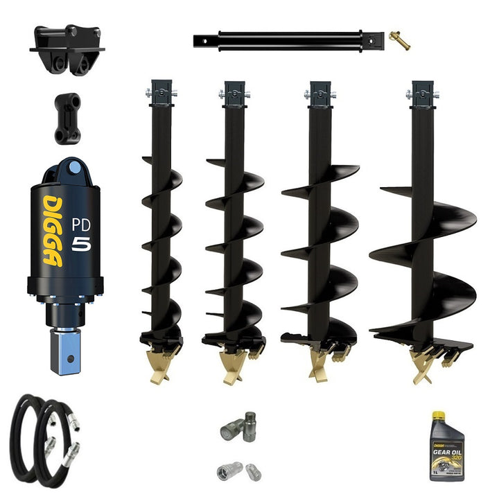 Digga PD5 75mm square auger drive combo package mini excavator up to 5.5T Earthmoving Warehouse