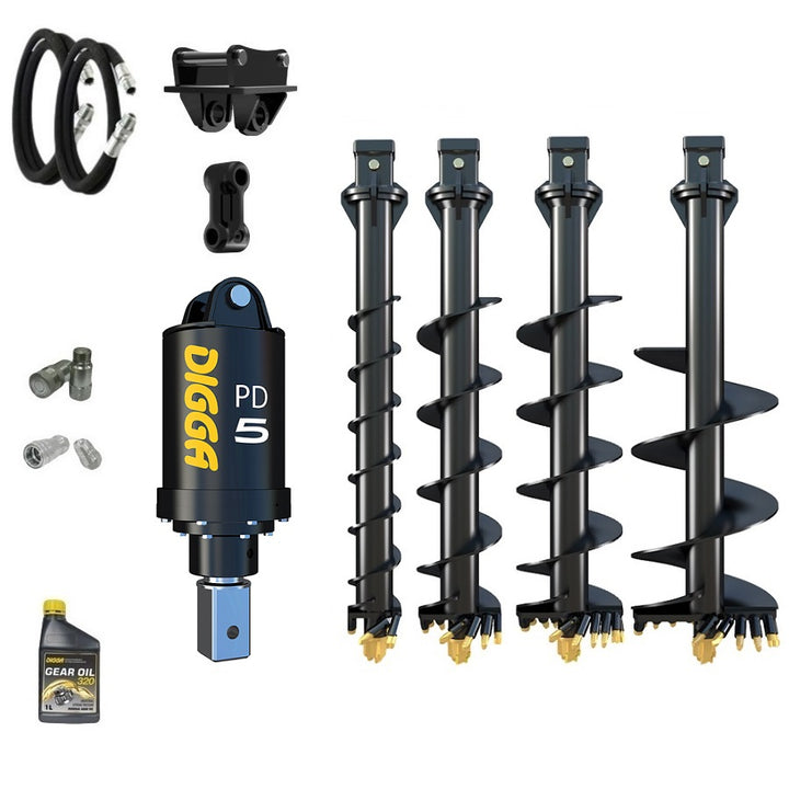 Digga PD5 75mm square auger drive combo package mini excavator up to 5.5T Earthmoving Warehouse