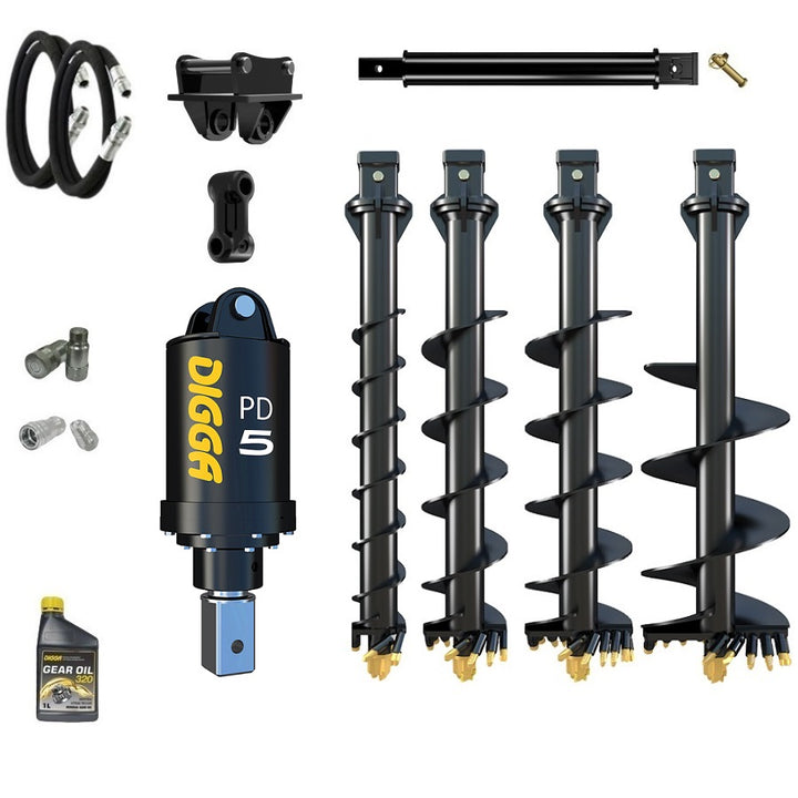 Digga PD5 75mm square auger drive combo package mini excavator up to 5.5T Earthmoving Warehouse