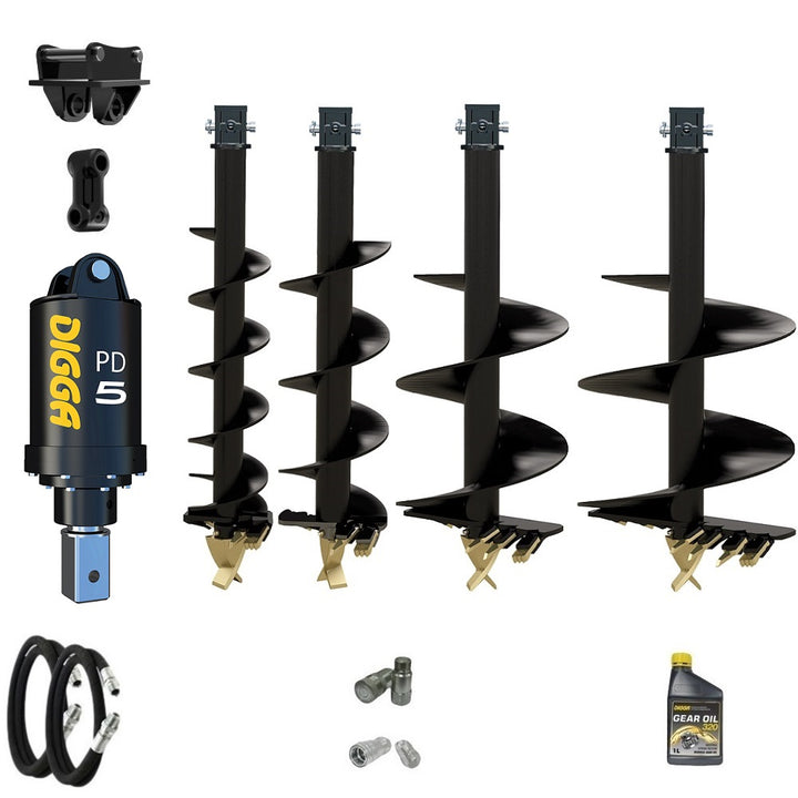 Digga PD5 75mm square auger drive combo package mini excavator up to 5.5T Earthmoving Warehouse