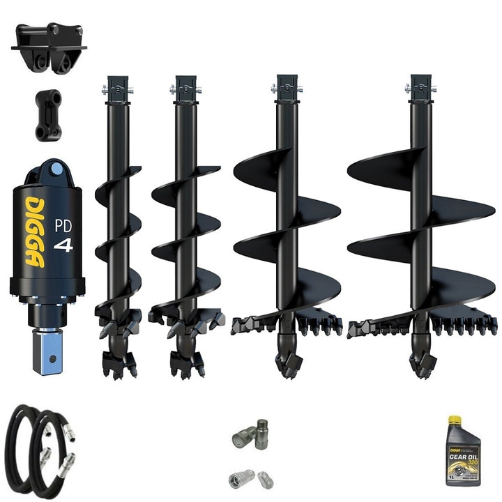 Digga PD4-5 75mm square auger drive combo package mini excavator up to 5.5T Earthmoving Warehouse