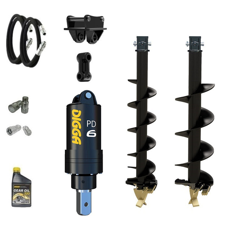 Digga PD6 75mm square auger drive combo package mini excavator up to 6.5T Earthmoving Warehouse