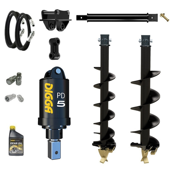 Digga PD5 75mm square auger drive combo package mini excavator up to 5.5T Earthmoving Warehouse