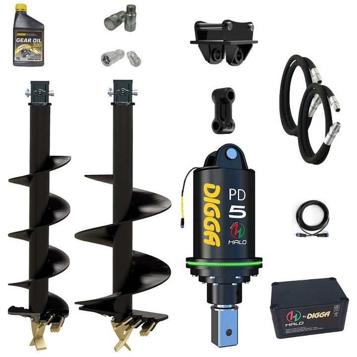 Digga PDH5 HALO 75mm square auger drive combo package mini excavator up to 5.5T Earthmoving Warehouse