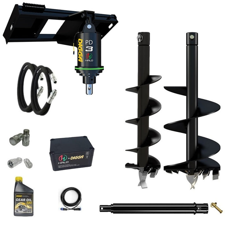 Digga PDH3 HALO auger drive combo package skid steer up to 75Hp Earthmoving Warehouse