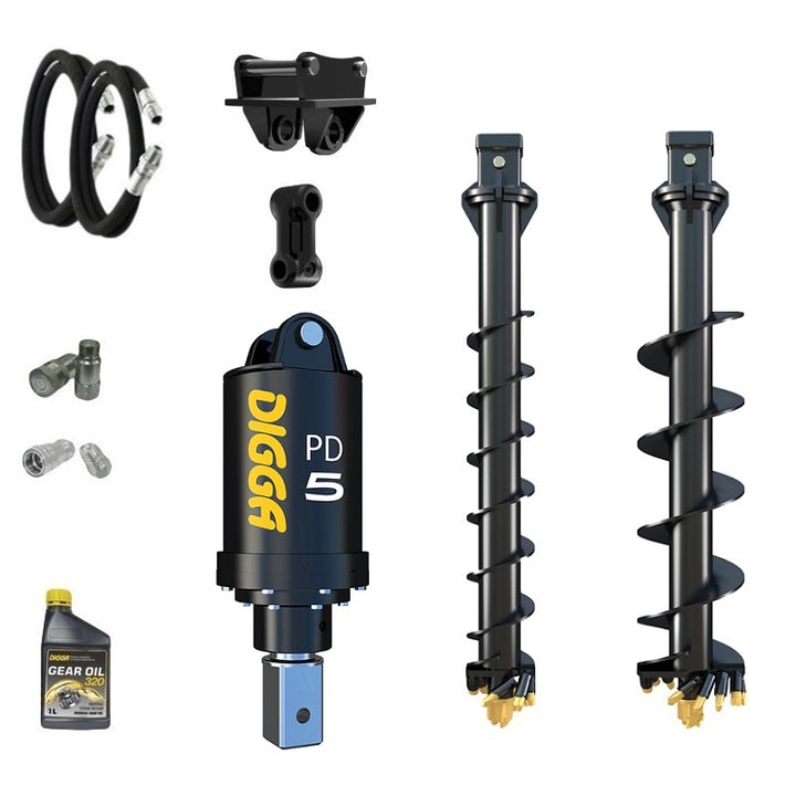 Digga PD5 75mm square auger drive combo package mini excavator up to 5.5T Earthmoving Warehouse