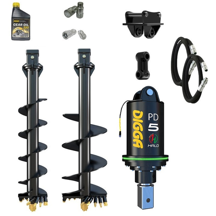 Digga PDH5 HALO 75mm square auger drive combo package mini excavator up to 5.5T Earthmoving Warehouse