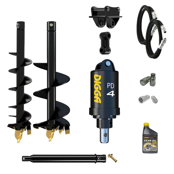 Digga PD4-2 65mm round auger drive combo package mini excavator up to 5T Earthmoving Warehouse