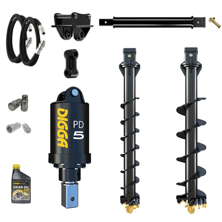 Digga PD5 75mm square auger drive combo package mini excavator up to 5.5T Earthmoving Warehouse