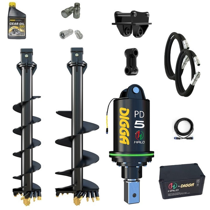 Digga PDH5 HALO 75mm square auger drive combo package mini excavator up to 5.5T Earthmoving Warehouse