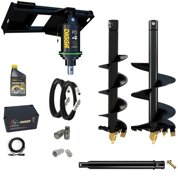 Digga PDH4-2 65mm round HALO auger drive combo package skid steer up to 120Hp Earthmoving Warehouse