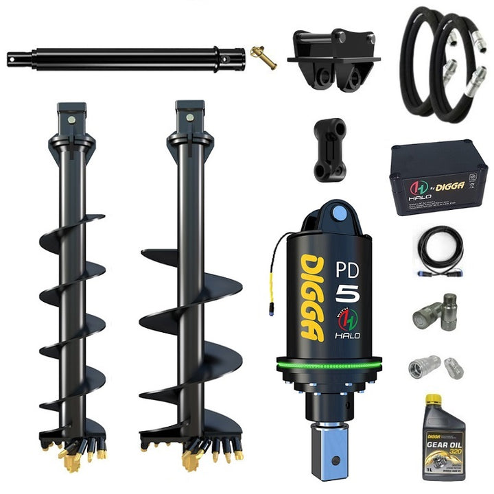 Digga PDH5 HALO 75mm square auger drive combo package mini excavator up to 5.5T Earthmoving Warehouse