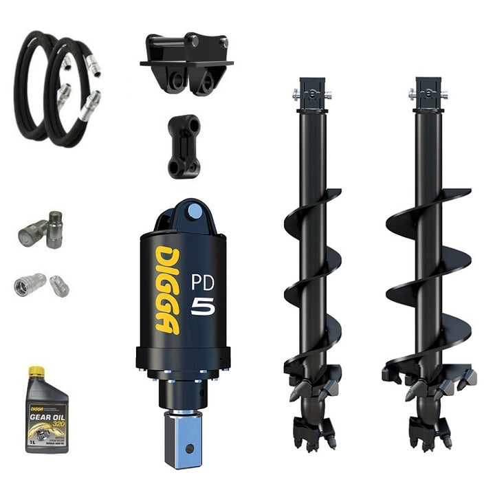 Digga PD5 75mm square auger drive combo package mini excavator up to 5.5T Earthmoving Warehouse