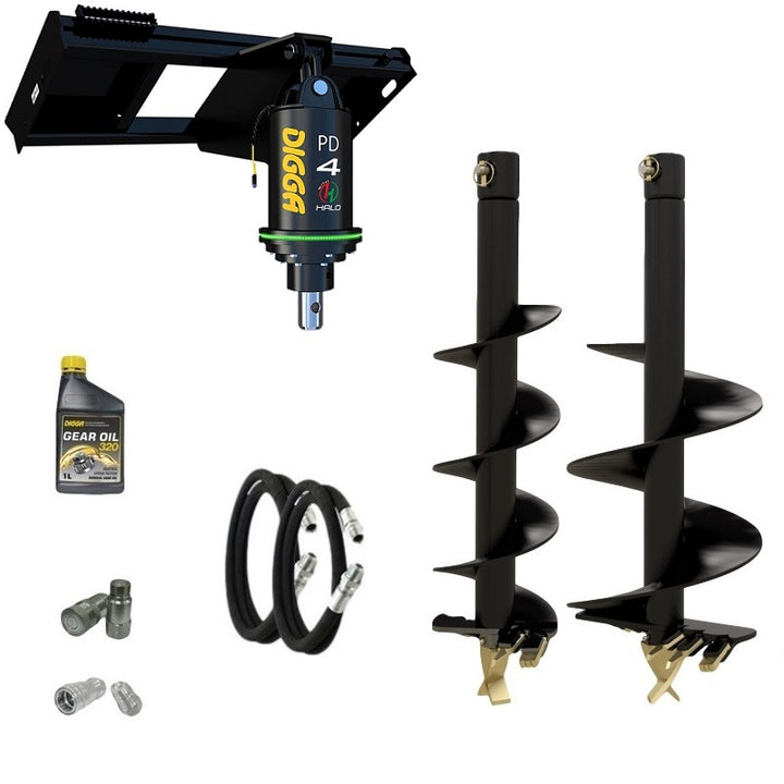 Digga PDH4-2 65mm round HALO auger drive combo package skid steer up to 120Hp Earthmoving Warehouse