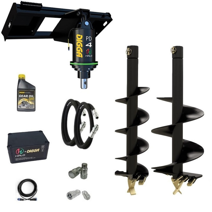 Digga PDH4-2 65mm round HALO auger drive combo package skid steer up to 120Hp Earthmoving Warehouse