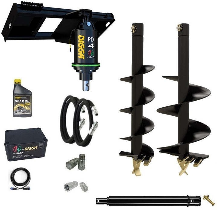 Digga PDH4-2 65mm round HALO auger drive combo package skid steer up to 120Hp Earthmoving Warehouse