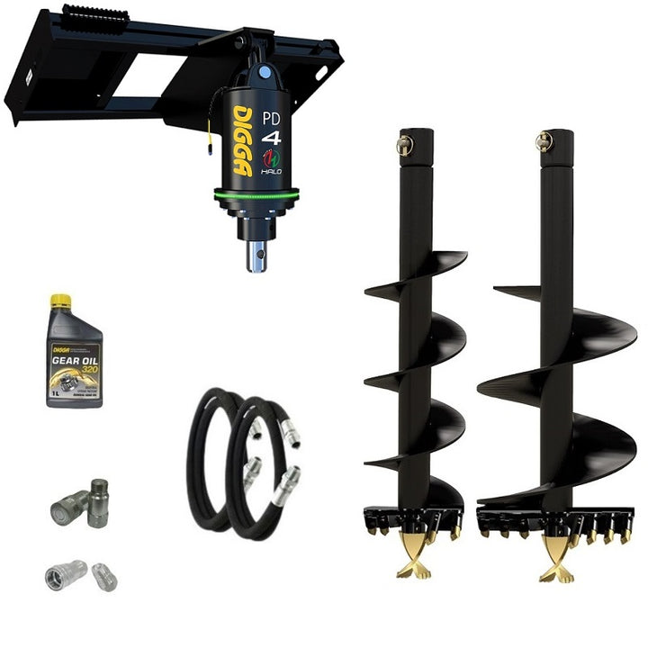 Digga PDH4-2 65mm round HALO auger drive combo package skid steer up to 120Hp Earthmoving Warehouse