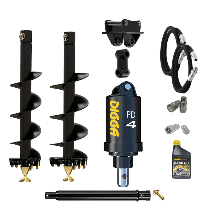 Digga PD4-2 65mm round auger drive combo package mini excavator up to 5T Earthmoving Warehouse