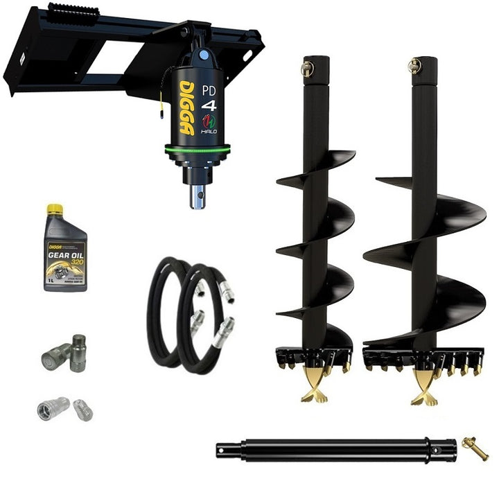 Digga PDH4-2 65mm round HALO auger drive combo package skid steer up to 120Hp Earthmoving Warehouse