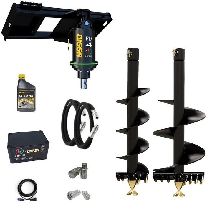 Digga PDH4-2 65mm round HALO auger drive combo package skid steer up to 120Hp Earthmoving Warehouse