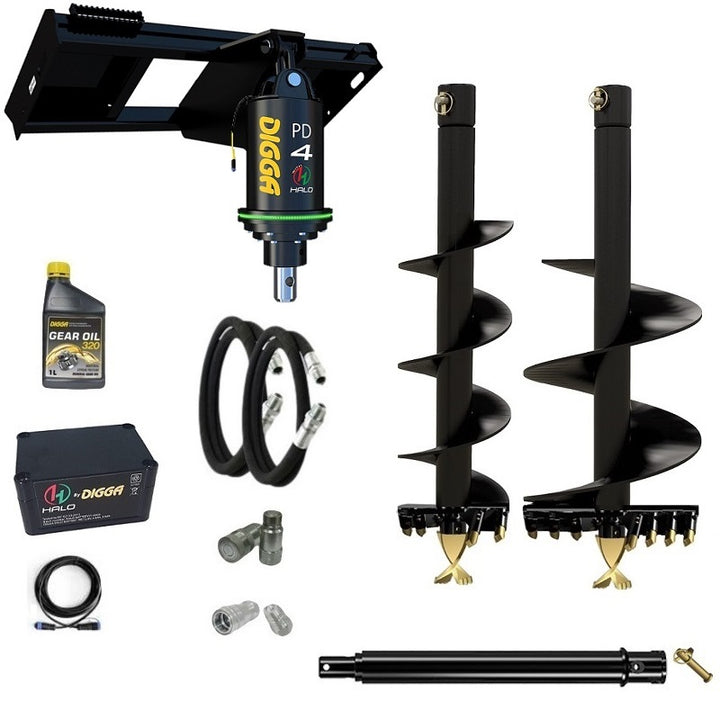 Digga PDH4-2 65mm round HALO auger drive combo package skid steer up to 120Hp Earthmoving Warehouse
