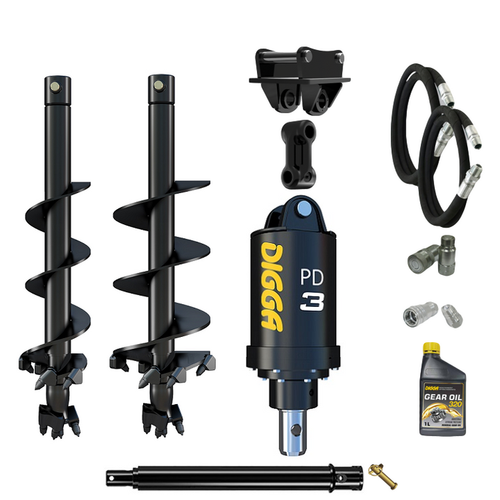 Digga PD3 auger drive combo package mini excavator up to 4T Earthmoving Warehouse