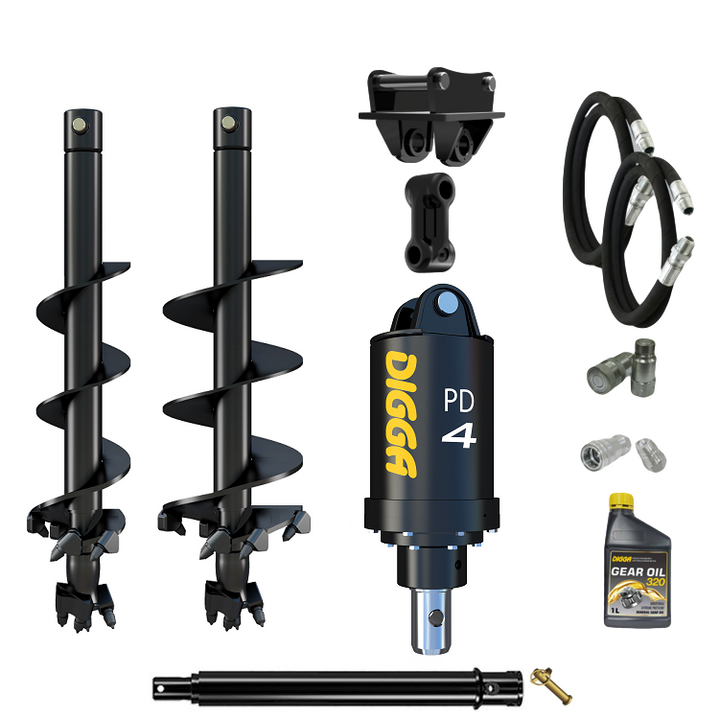 Digga PD4-2 65mm round auger drive combo package mini excavator up to 5T Earthmoving Warehouse