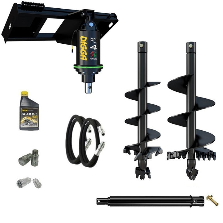 Digga PDH4-2 65mm round HALO auger drive combo package skid steer up to 120Hp Earthmoving Warehouse