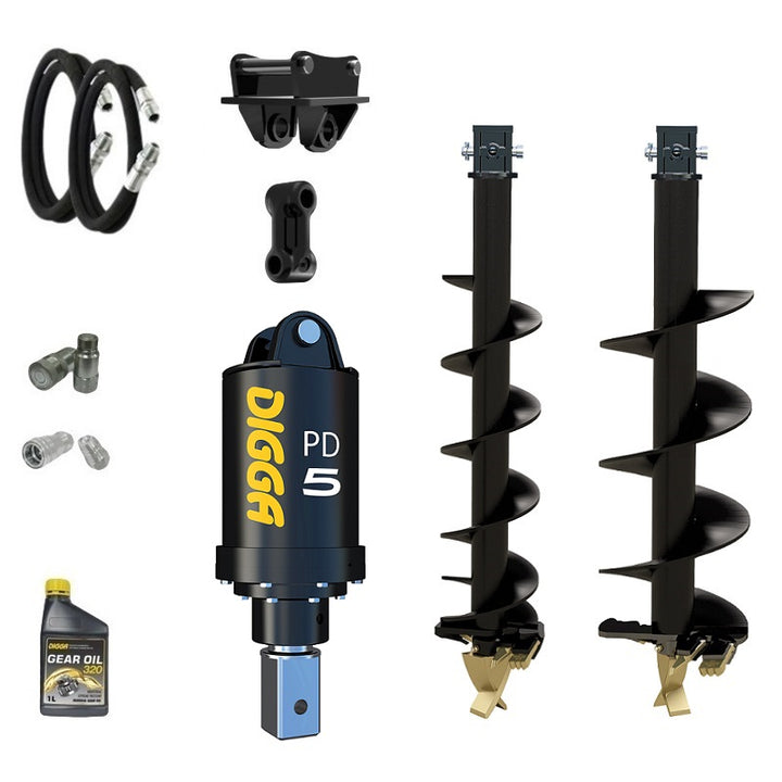 Digga PD5 75mm square auger drive combo package mini excavator up to 5.5T Earthmoving Warehouse