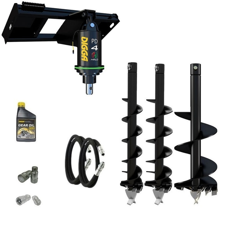 Digga PDH4-2 65mm round HALO auger drive combo package skid steer up to 120Hp Earthmoving Warehouse