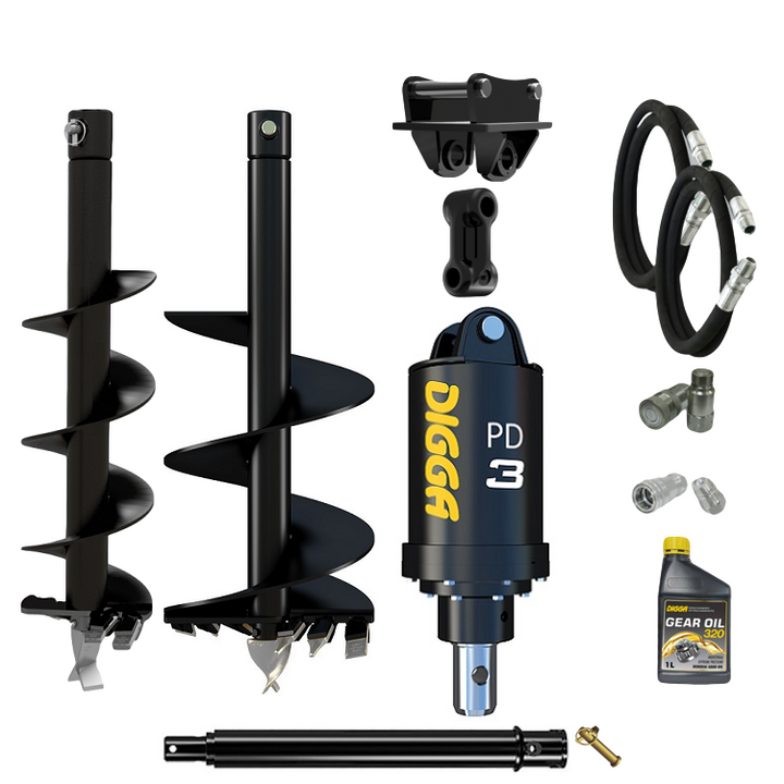 Digga PD3 auger drive combo package mini excavator up to 4T Earthmoving Warehouse