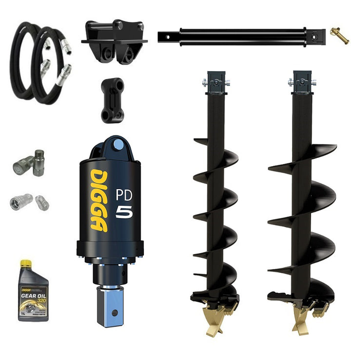 Digga PD5 75mm square auger drive combo package mini excavator up to 5.5T Earthmoving Warehouse