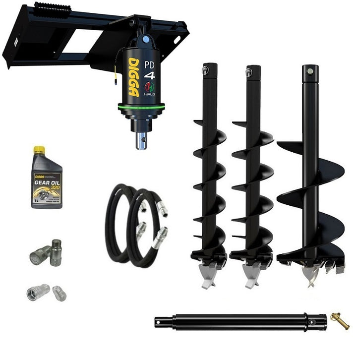 Digga PDH4-2 65mm round HALO auger drive combo package skid steer up to 120Hp Earthmoving Warehouse