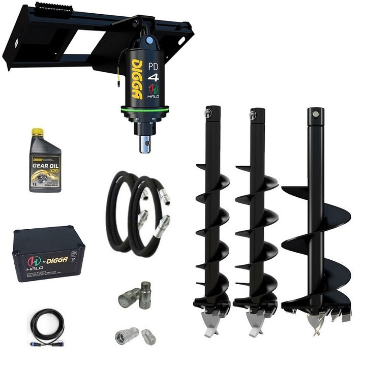 Digga PDH4-2 65mm round HALO auger drive combo package skid steer up to 120Hp Earthmoving Warehouse