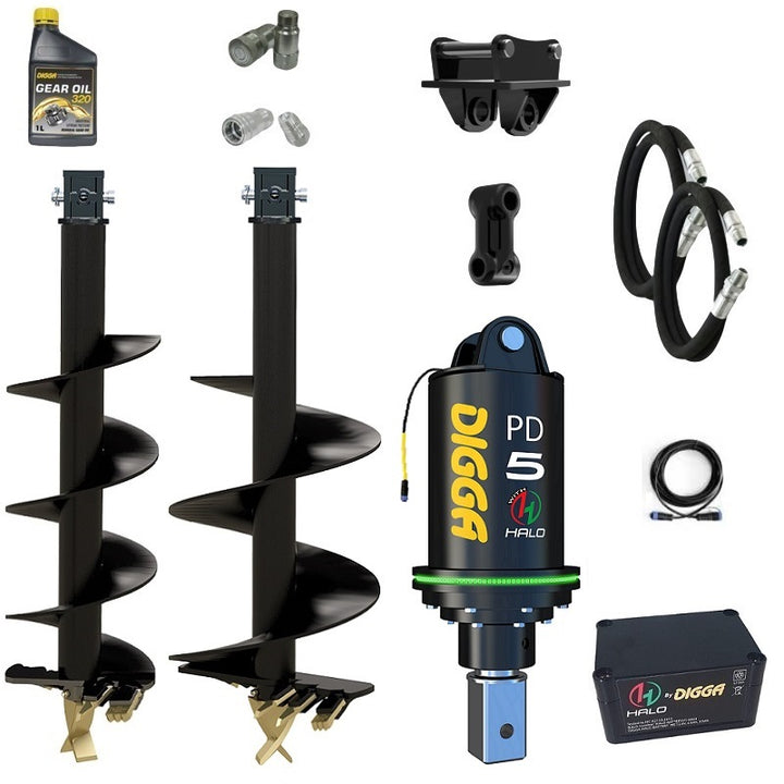 Digga PDH5 HALO 75mm square auger drive combo package mini excavator up to 5.5T Earthmoving Warehouse