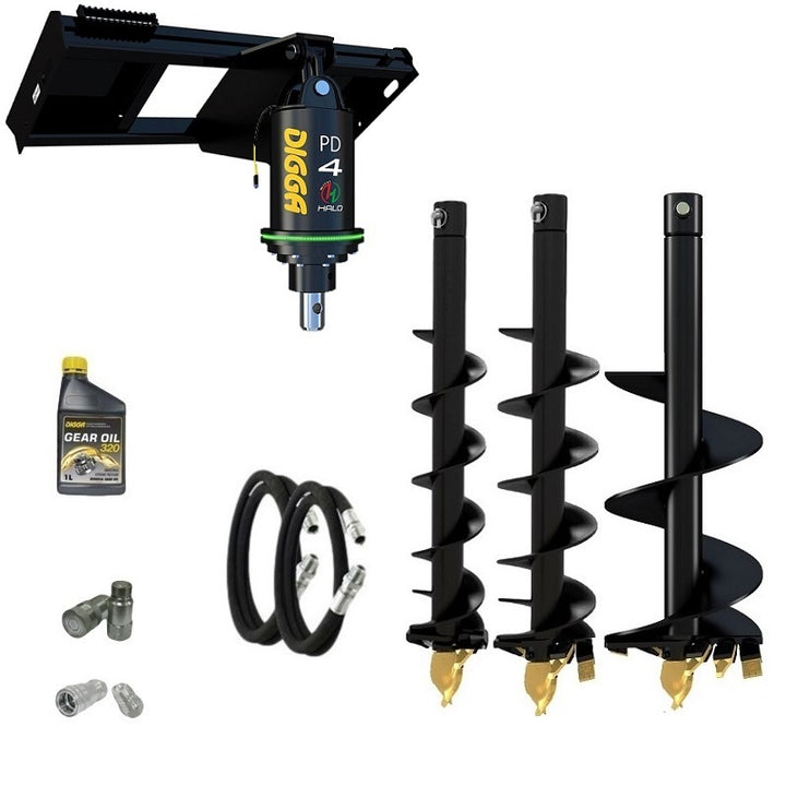 Digga PDH4-2 65mm round HALO auger drive combo package skid steer up to 120Hp Earthmoving Warehouse