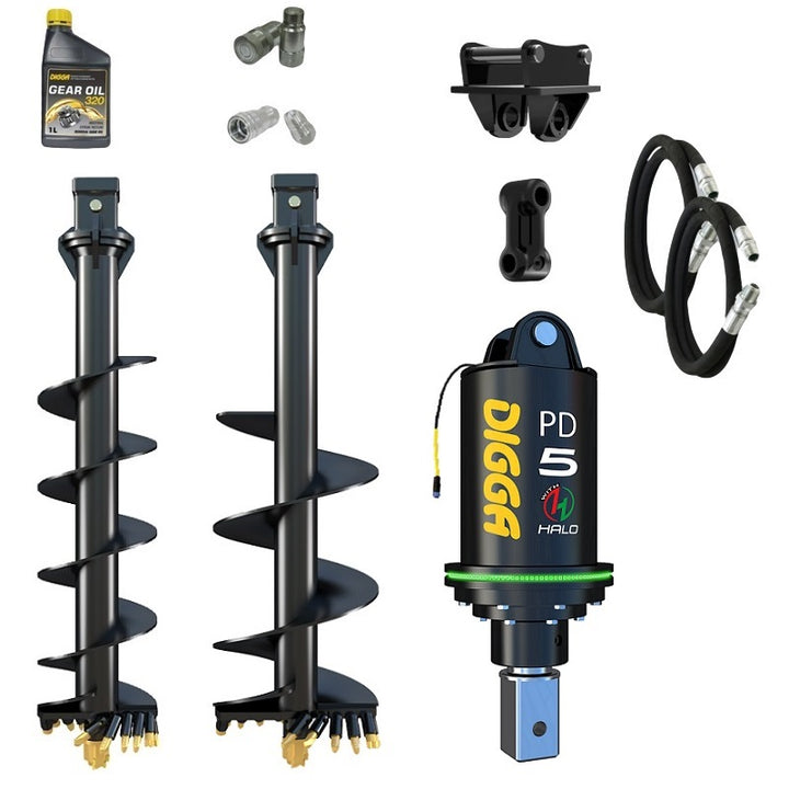 Digga PDH5 HALO 75mm square auger drive combo package mini excavator up to 5.5T Earthmoving Warehouse