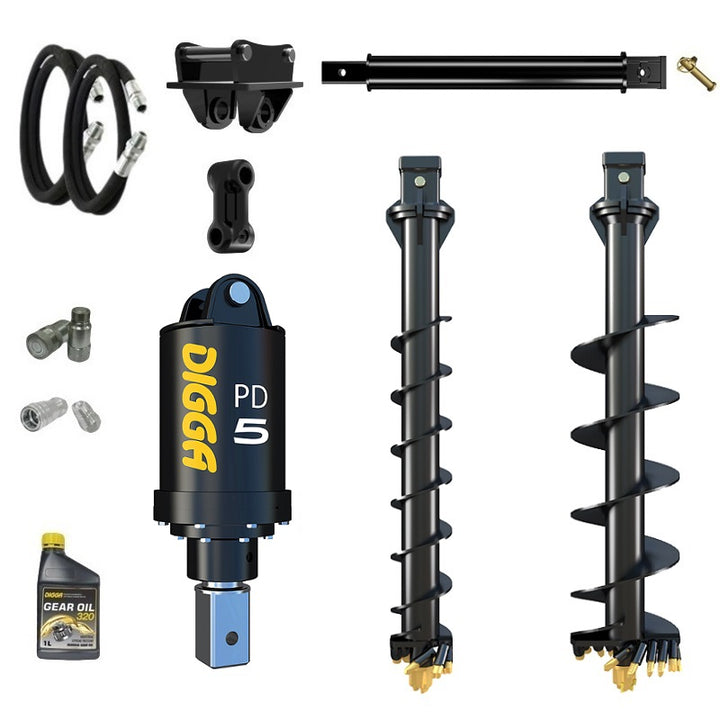 Digga PD5 75mm square auger drive combo package mini excavator up to 5.5T Earthmoving Warehouse