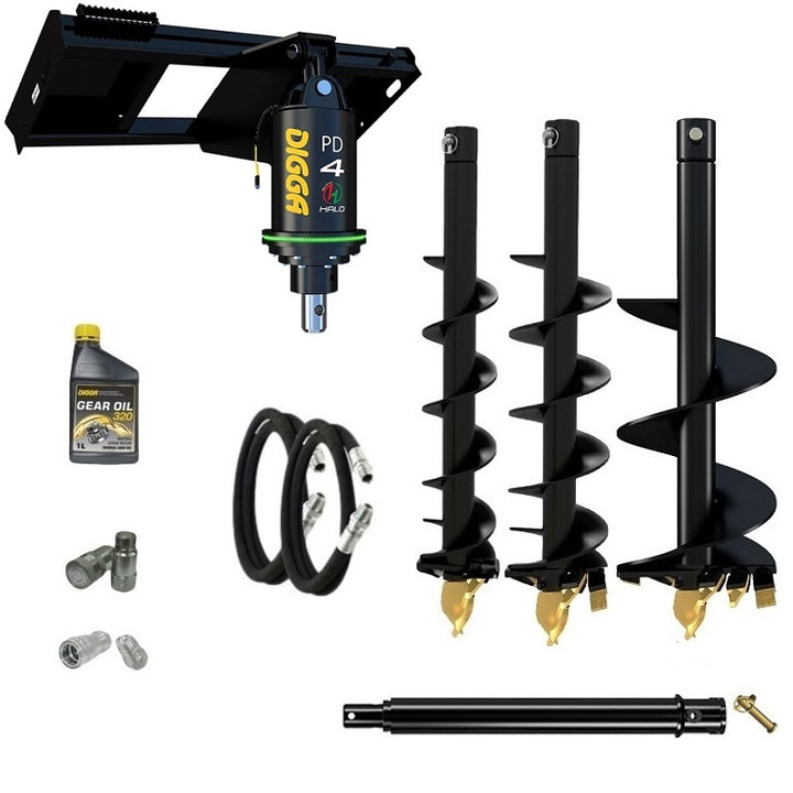 Digga PDH4-2 65mm round HALO auger drive combo package skid steer up to 120Hp Earthmoving Warehouse