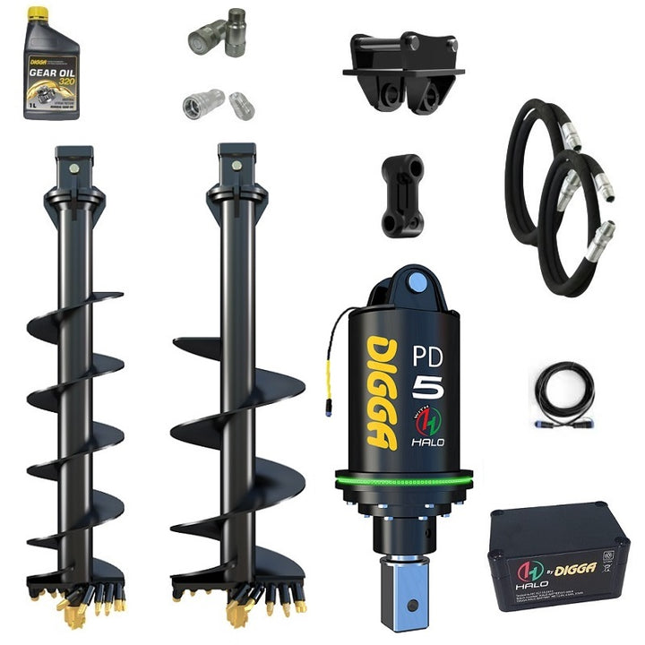 Digga PDH5 HALO 75mm square auger drive combo package mini excavator up to 5.5T Earthmoving Warehouse