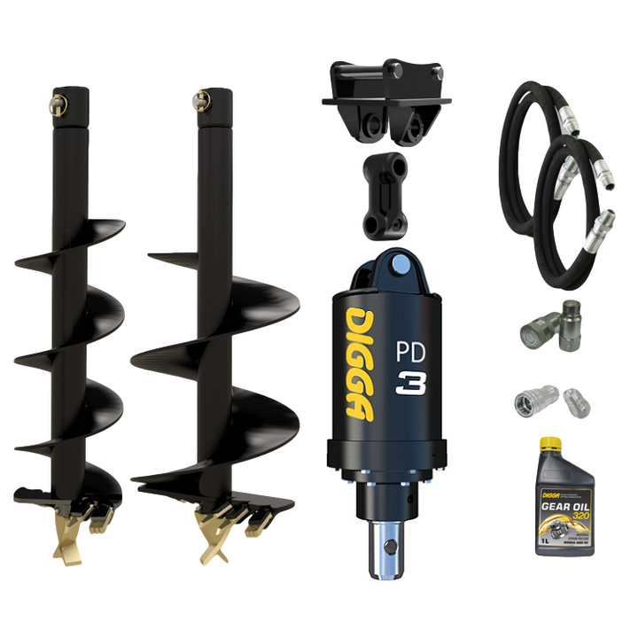 Digga PD3 auger drive combo package mini excavator up to 4T Earthmoving Warehouse