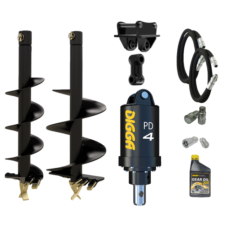 Digga PD4-2 65mm round auger drive combo package mini excavator up to 5T Earthmoving Warehouse