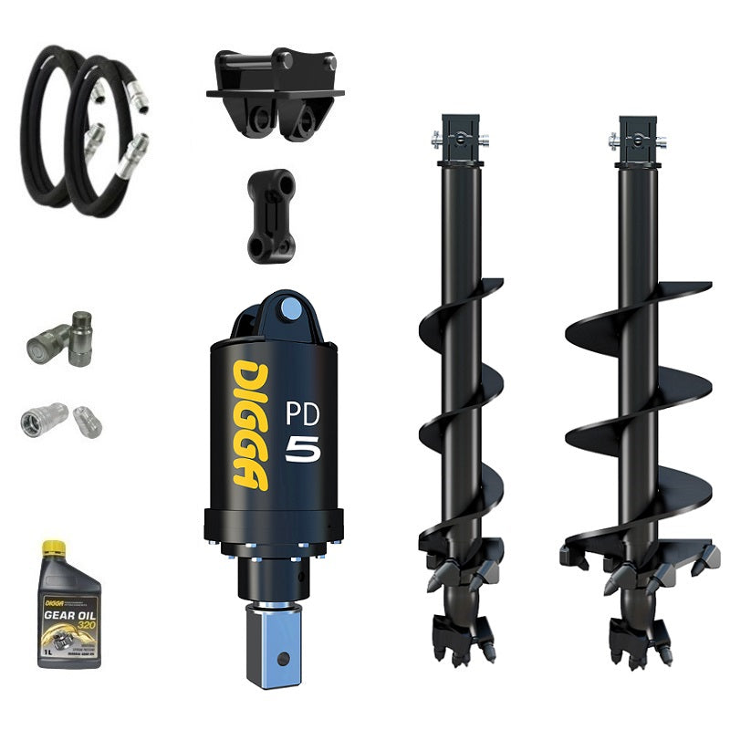 Digga PD5 75mm square auger drive combo package mini excavator up to 5